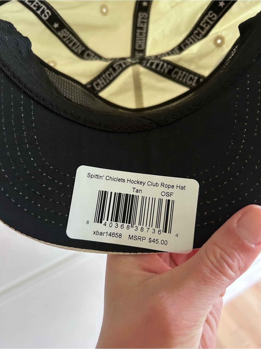 Spittin' Chiclets Hockey Club Rope Hat in Tan - Picture 3 of 3